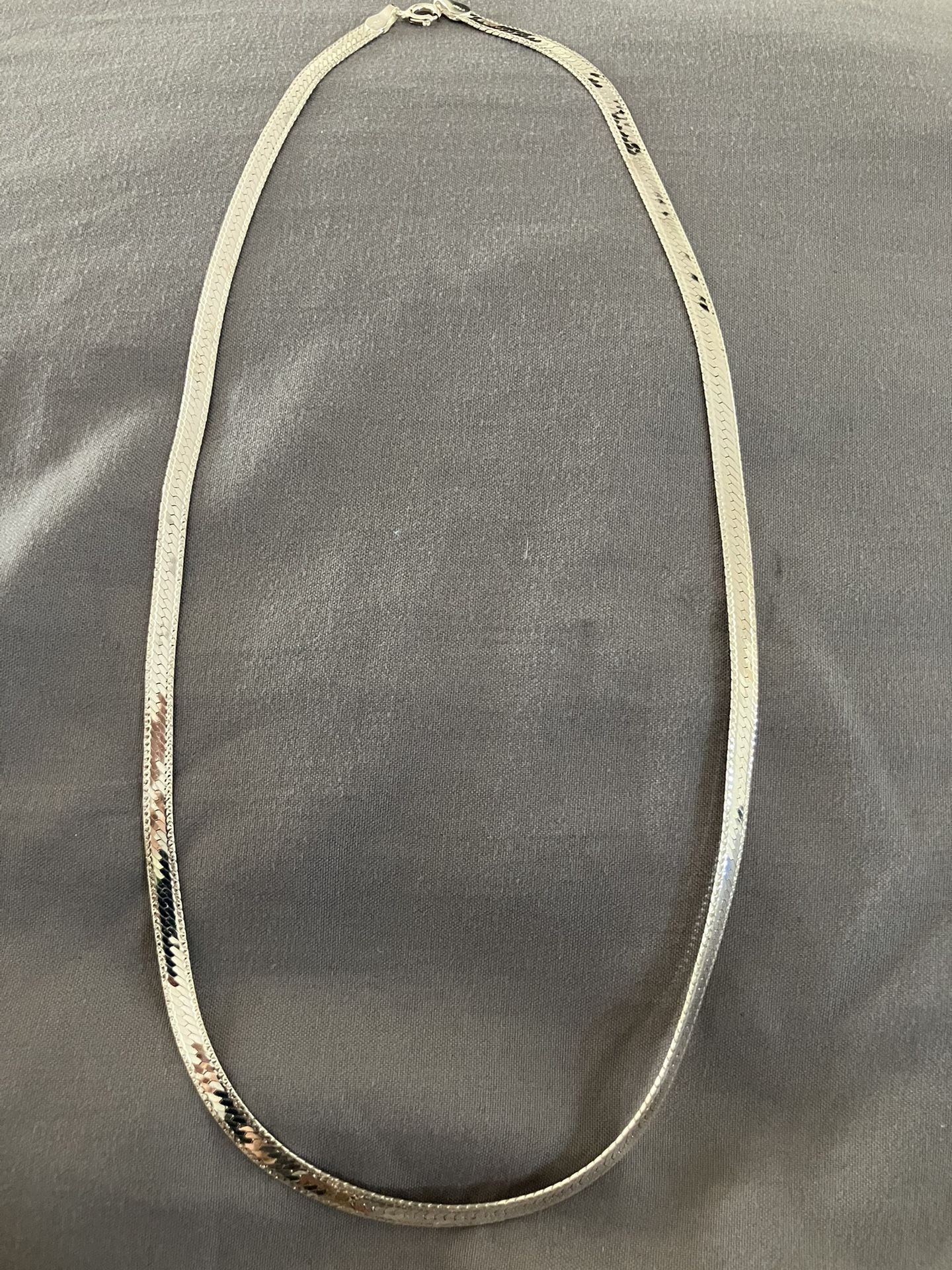 Sterling Silver Italian Herringbone Necklace