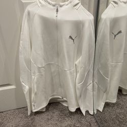 Men’s Puma Hoodie Jacket White Slim Large Size