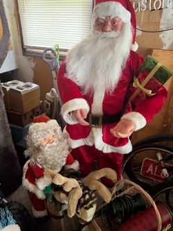 Vintage Santa and other display items