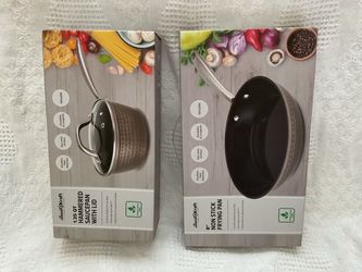 3 PC NON STICK SKILLET POT LID NEW IN BOX