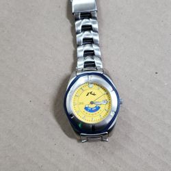 Rusty Men's brand watch. It's a quartz watch with a yellow dial,stainless steel case and https://offerup.com/redirect/?o=c3RyYXAuTmV3 Japanese Battery