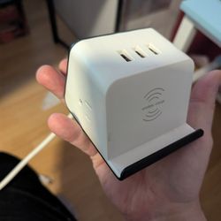 Desktop Multiplug, USB, And Wireless Charger