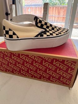 Vans Classic Slip-On platform Checkerboard Shoes Women's 9.5