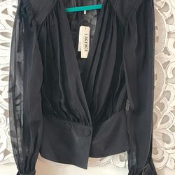 L'agence Van Front Wrap Blouse-New With Tags