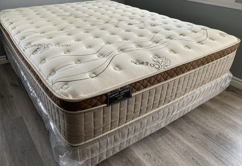 Full Organic Cloud Edition Europillow Top 12inch Mattress And Boxspring!!