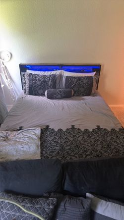 Queen size firm bed and bedframe