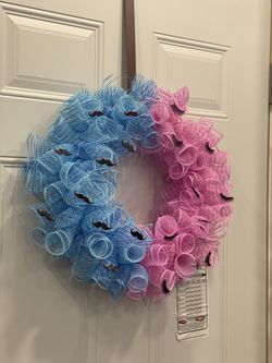 Handmade Gender reveal wreath