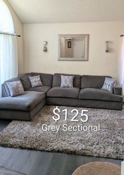 GREY L SHAPED SECTIONAL