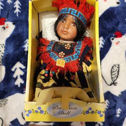   MARKED TO SELL! Vintage Native American Porcelain Doll
