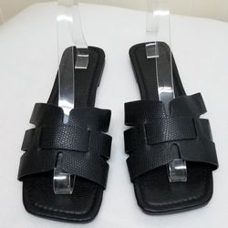 Black Slip on Sandals 