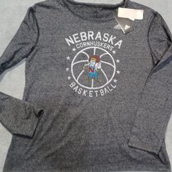 Women's Size XLARGE XL Nebraska Huskers Adidas Basketball Herbie Long Sleeve Shirt