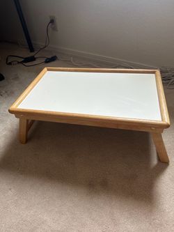 Winsome White Serving Tray with Flip Top Lap Table