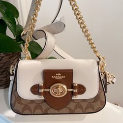 Coach Brie Shoulder Bag In Colorblock Signature