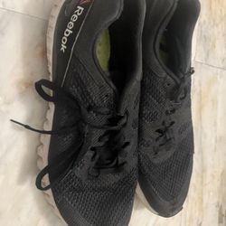 Reebok Men's Black Athletic Running Sneakers with White Soles