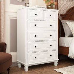 OxyLife High Dresser Chest with 6 Drawers for Bedroom