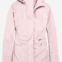 Cole Haan Women's Signature Size PS Hooded Rain Coat Canyon Rose