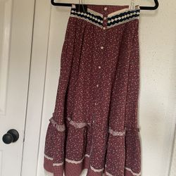 Maroon red Gunne Sax Skirt with Pockets size 5