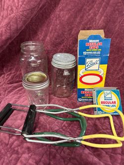 Mason Jar Canning Set with Lids and Tongs