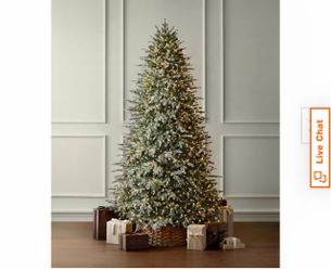 Flocked Artificial Christmas Tree with Color-Changing Lights