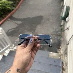 Cartier Sunglasses Blue tint And Gold Frames