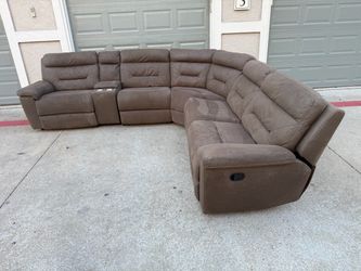 Brown Reclining Sectional Couch