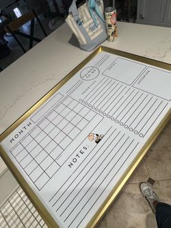 Magnetic calendar board.