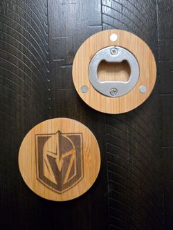 ​⚔️🛡️ Vegas Golden Knights Magnetic Bamboo Bottle Openers! 🏒🍻