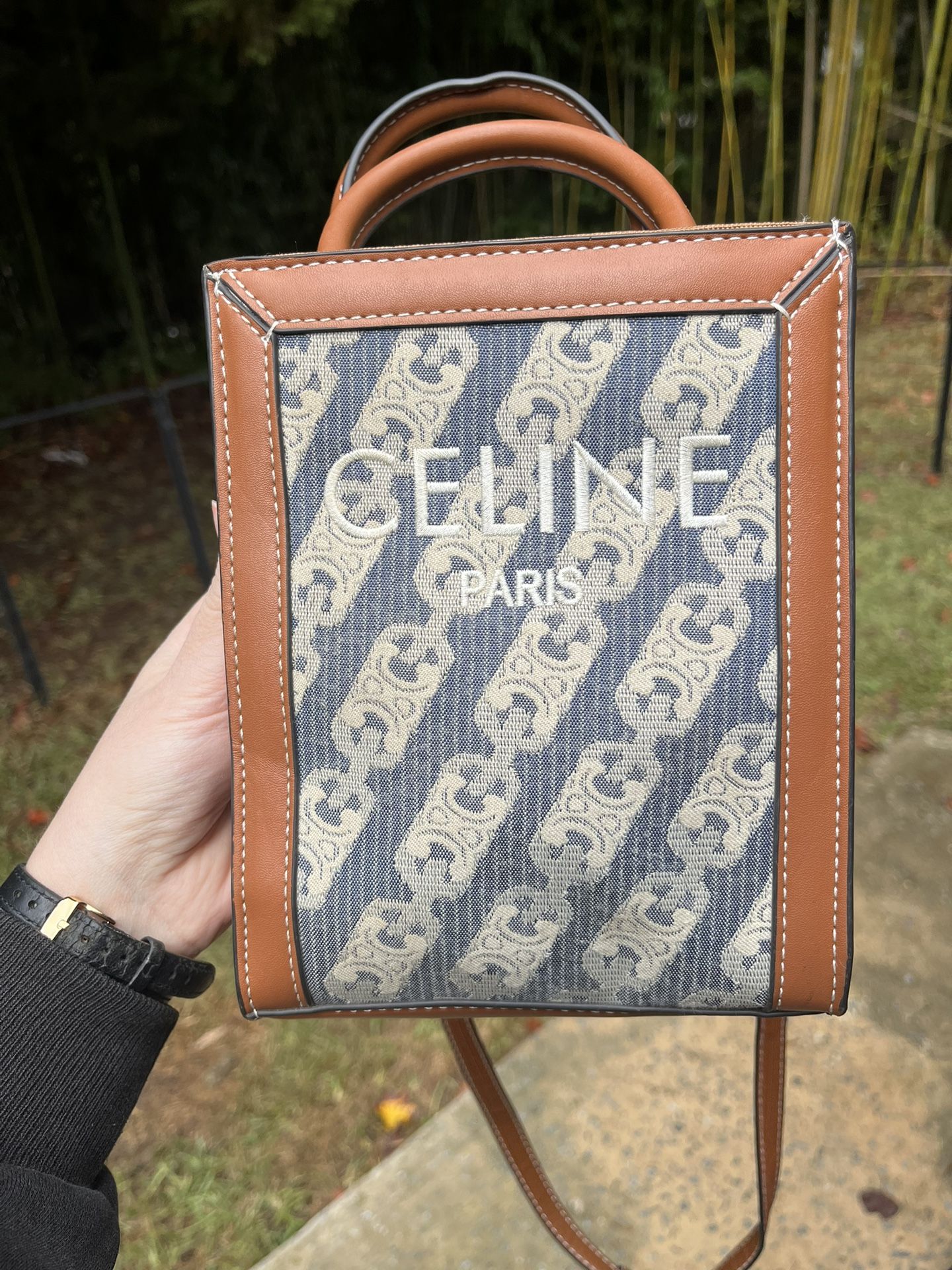 Vertical mini tote bag