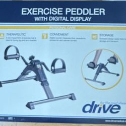 Drive Medical RTL10273 Deluxe Folding Pedal Exerciser with Electronic Display for Legs and Arms, Under Desk Bike Pedal Exerciser, Fully Assembled, No 