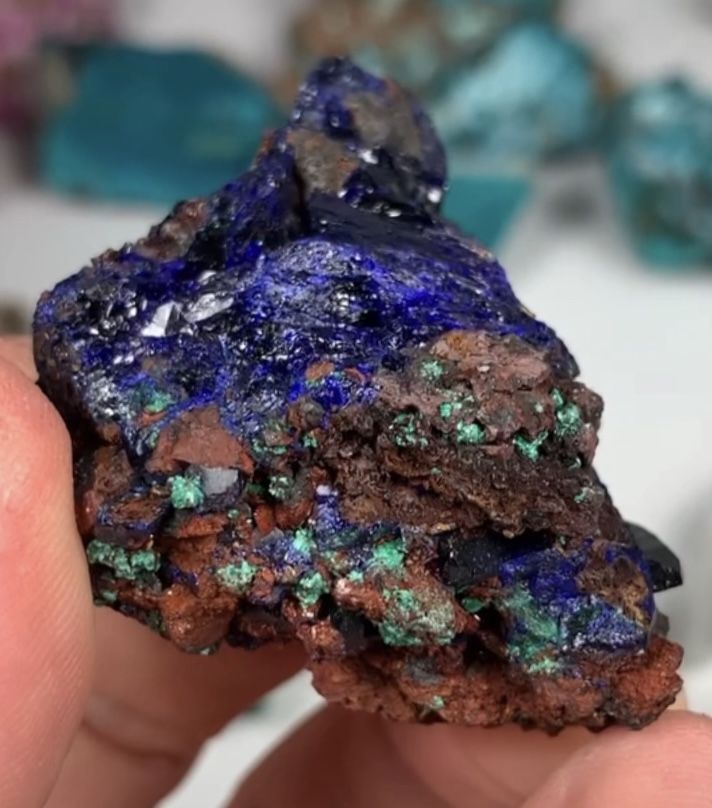 Royal Blue Azurite w/ Malachite from Russia!