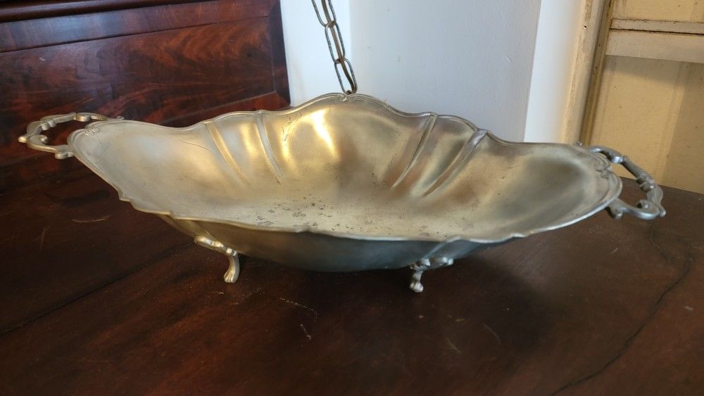 Antique Pewter Serving/compote Dish, Footee