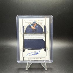 2024 Panini National Treasure Carson Williams  #PMS-CW Tri-Color Patch Auto /49