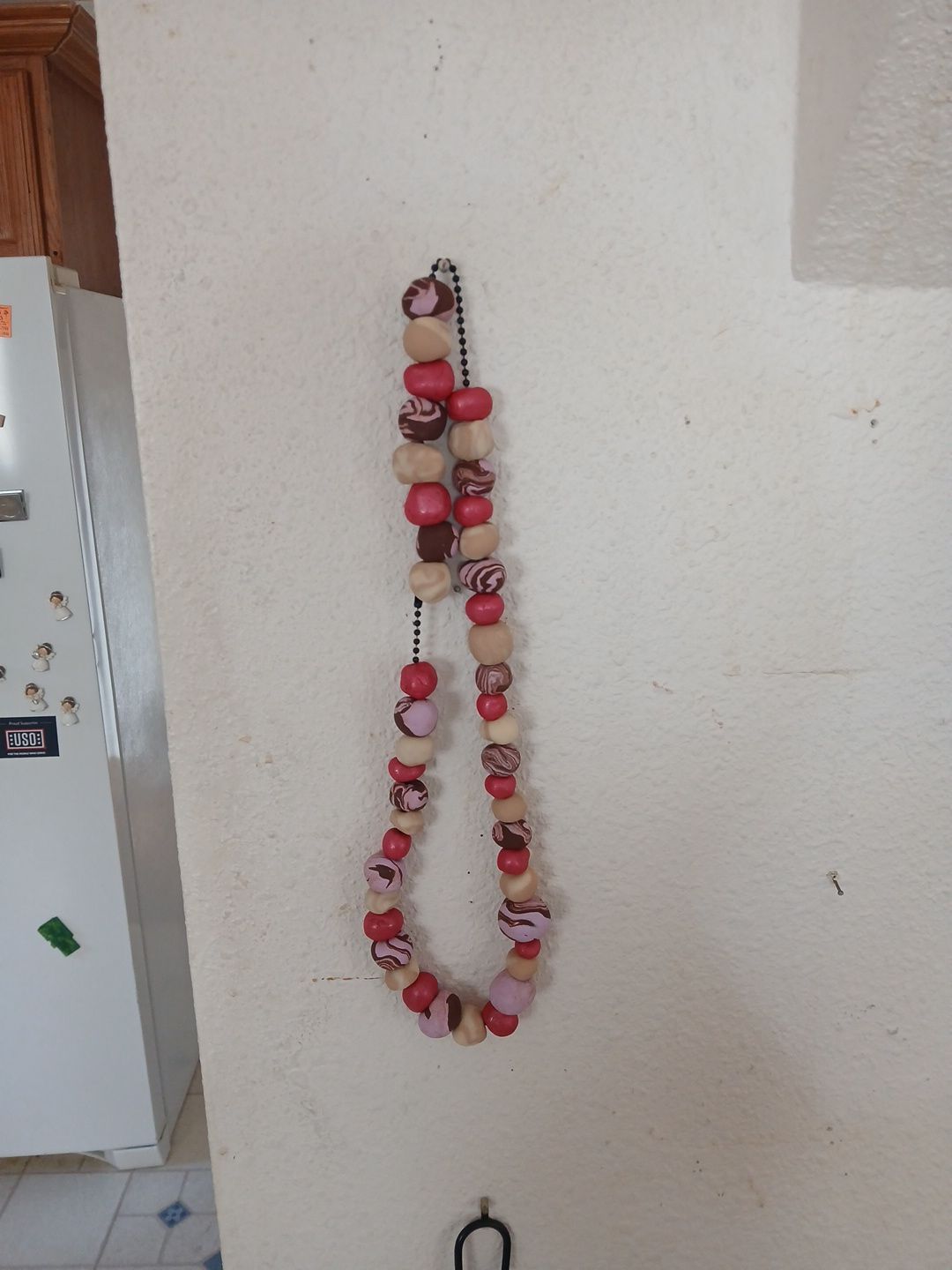 Sculpy bead necklace with extra beads unglazed
