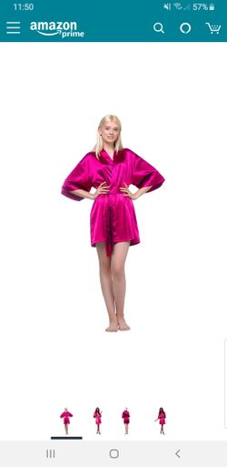 Women's Satin Kimono Robe for Wedding and Bridal Party