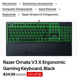 Razer Ornata V3 X Ergonomic Gaming Keyboard