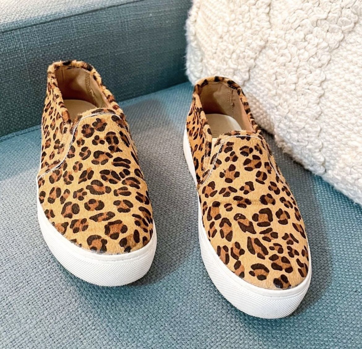 Altar’d State Calli Leopard Print Calf-hair Slip-on Sneakers Size 7