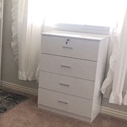 Dresser,  Chest, Organizer, W Lock, White