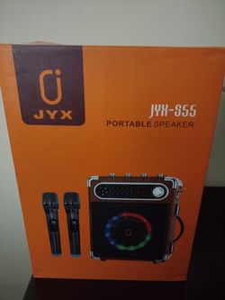 JYX JYX-S55 Black Portable Karaoke Speaker Machine System With 2 Microphone