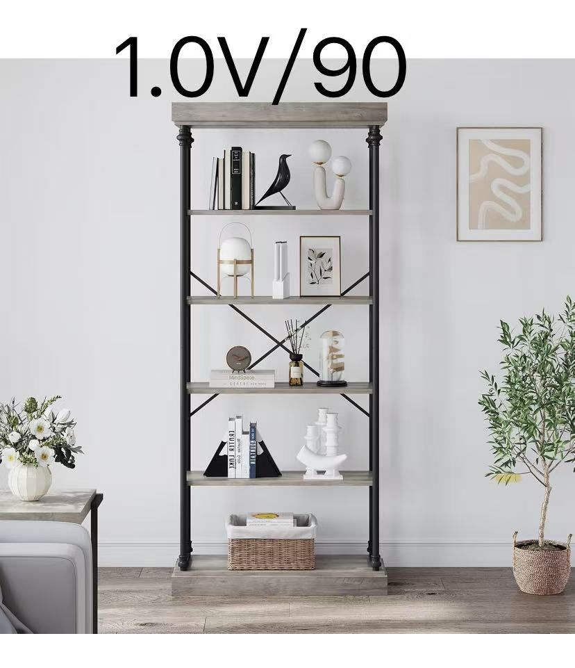 6-Tier Industrial Bookshelf