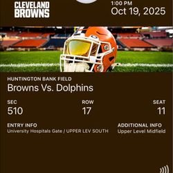 Browns Vs Dolphins Ticket! 