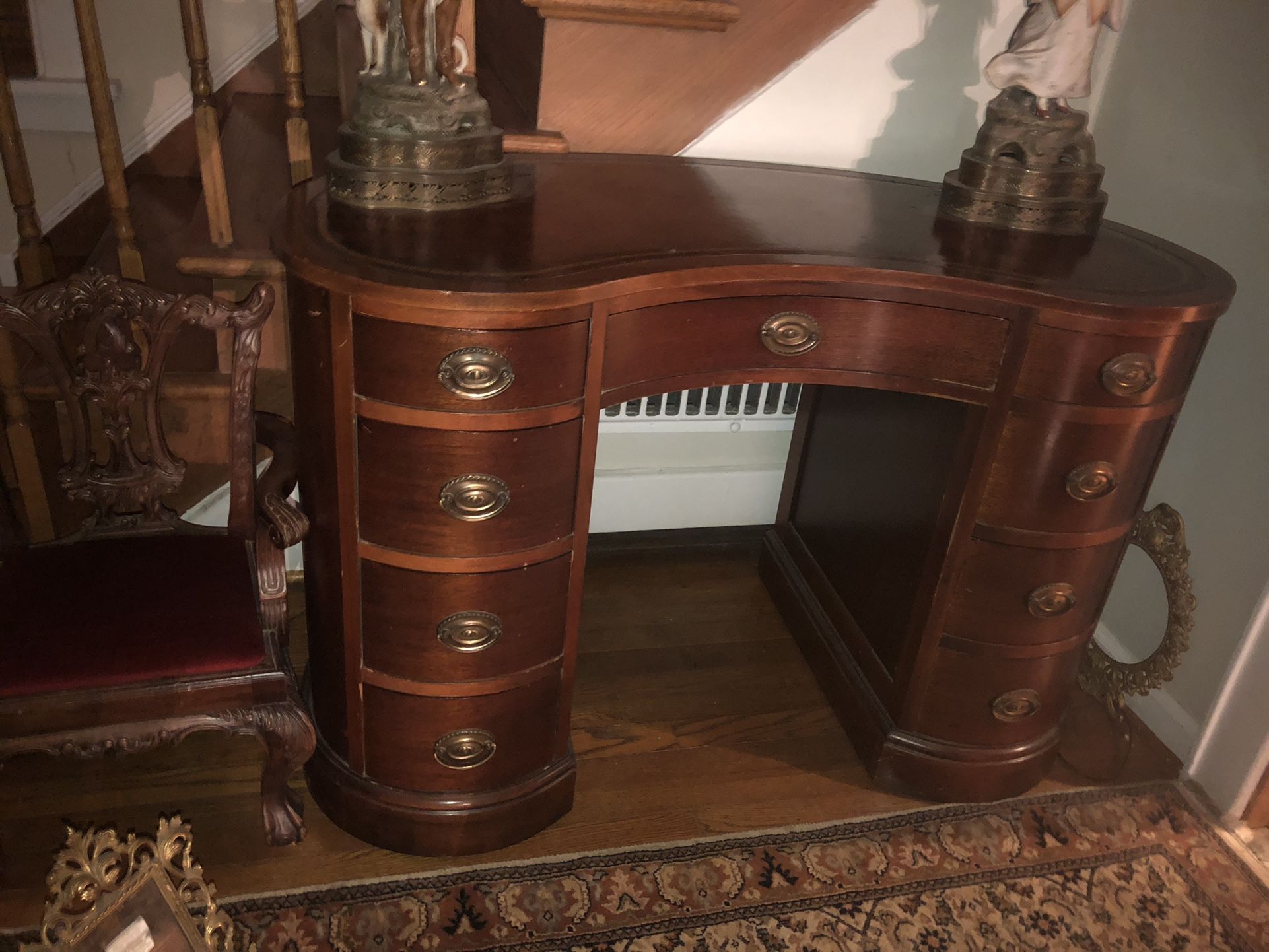 Antique Kidney Shaped Desk