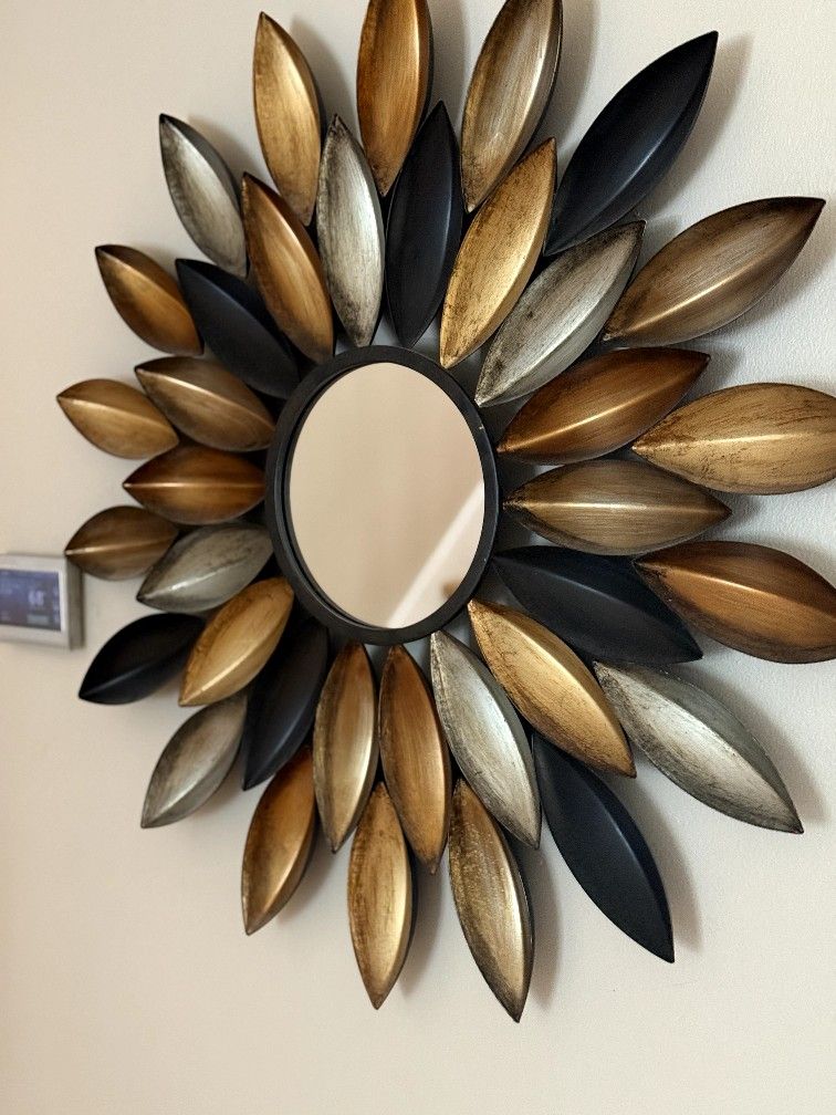 Colorful Metal Sun Mirror $12