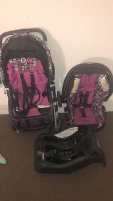 Baby girl Stroller And Car seat Set 