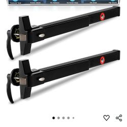 IRONWALLS 2-Pack Commercial Exit Device Panic Bar with Alarm 27.5”, Black Door Push Bar Panic Exit Device with Exterior Lever, Stainless Steel Panic B