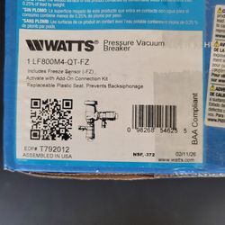 Watts 1 in Anti-Siphon Pressure Vacuum Breaker