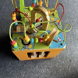 Busy Zoo Wooden Activity Cube – Toddler Learning Toy