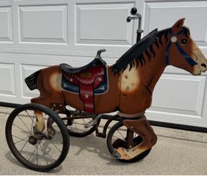 $500 – Rare 1949 Canterpony Mechanical Horse Tricycle
