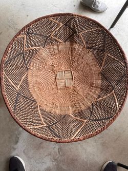 Vintage 1998 Handwoven African Tonga Binga Baskets - Set of 2