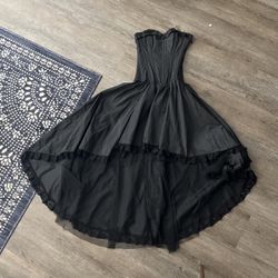 Zip Up Black Corset Dress