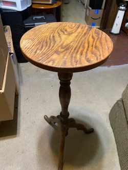 Vintage Oak Plant Stand